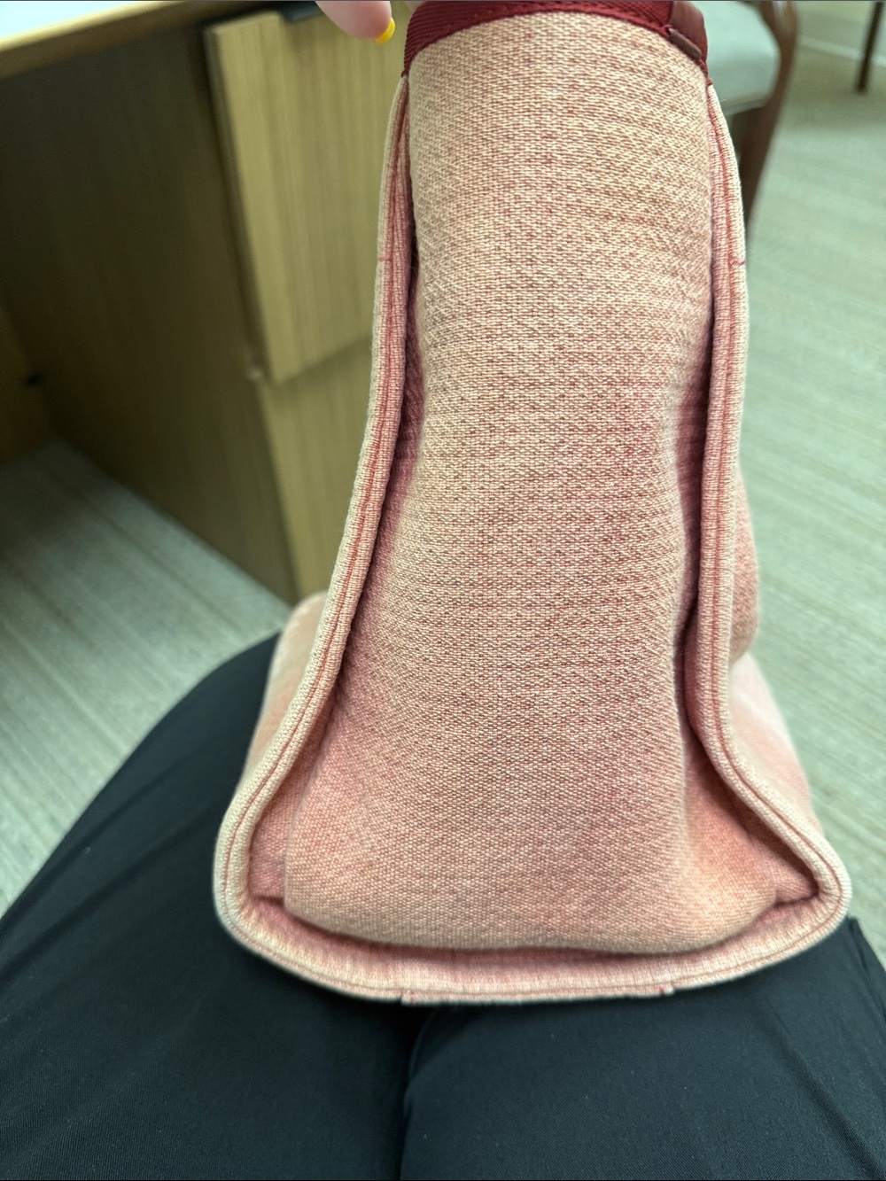 CHANEL Pink Canvas Tote with Burgundy Trim and Chain Handles - Picture 3 of 15